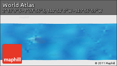 Physical Panoramic Map of the Area around 1° 55' 32" S, 144° 25' 30" W