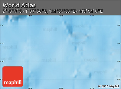 Physical Map of the Area around 1° 55' 32" S, 145° 25' 30" E