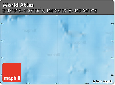 Physical Map of the Area around 1° 55' 32" S, 145° 25' 30" E
