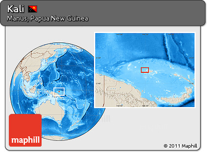 Shaded Relief Location Map of Kali