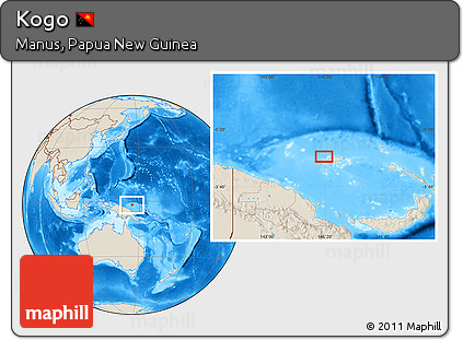 Shaded Relief Location Map of Kogo