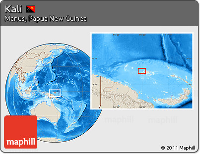 Shaded Relief Location Map of Kali
