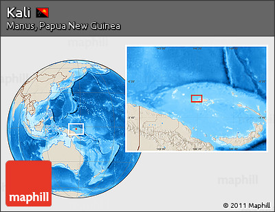Shaded Relief Location Map of Kali