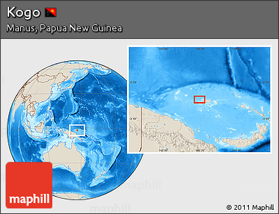 Shaded Relief Location Map of Kogo