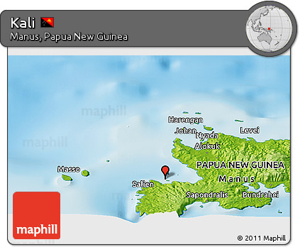 Physical Panoramic Map of Kali