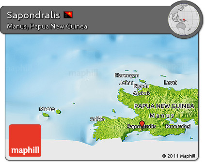Physical Panoramic Map of Sapondralis