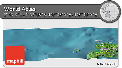 Satellite Panoramic Map of the Area around 1° 55' 32" S, 146° 16' 30" E