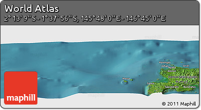 Satellite Panoramic Map of the Area around 1° 55' 32" S, 146° 16' 30" E