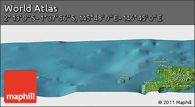 Satellite Panoramic Map of the Area around 1° 55' 32" S, 146° 16' 30" E