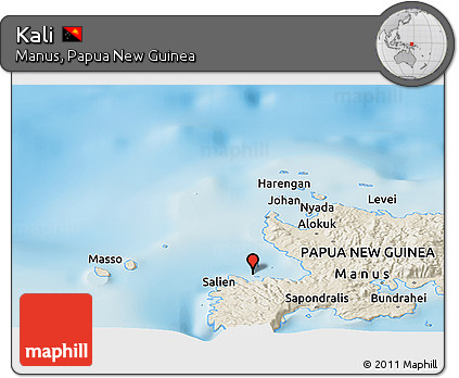 Shaded Relief Panoramic Map of Kali