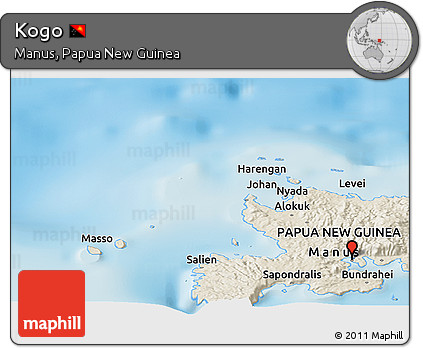 Shaded Relief Panoramic Map of Kogo