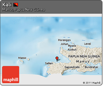 Shaded Relief Panoramic Map of Kali