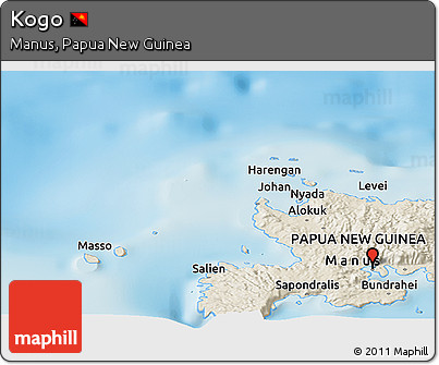 Shaded Relief Panoramic Map of Kogo