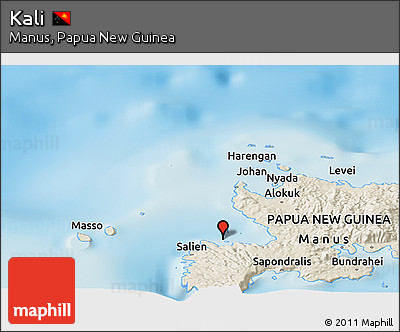 Shaded Relief Panoramic Map of Kali