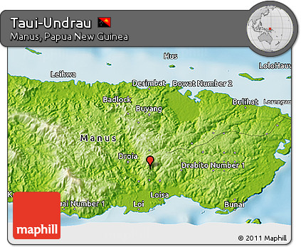 Physical 3D Map of Taui-Undrau
