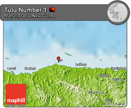 Physical 3D Map of Tulu Number 1