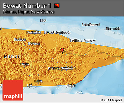 Political 3D Map of Bowat Number 1