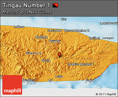 Political 3D Map of Tingau Number 1