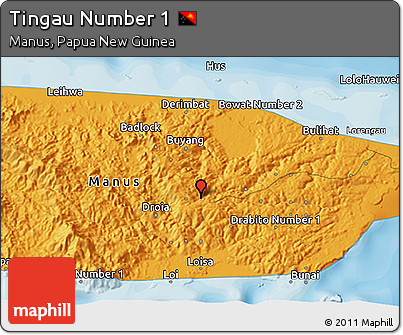 Political 3D Map of Tingau Number 1