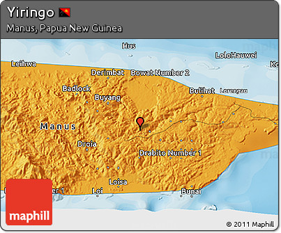 Political 3D Map of Yiringo