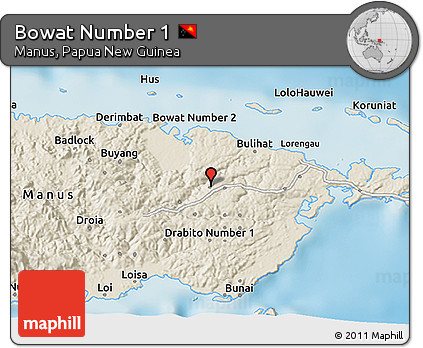 Shaded Relief 3D Map of Bowat Number 1