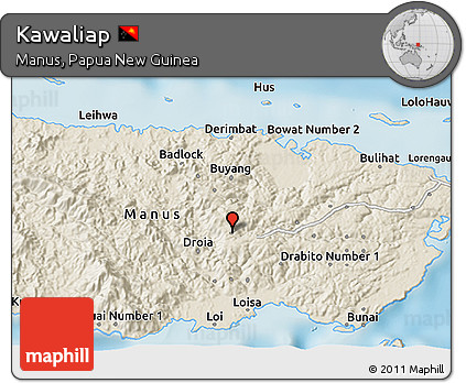 Shaded Relief 3D Map of Kawaliap