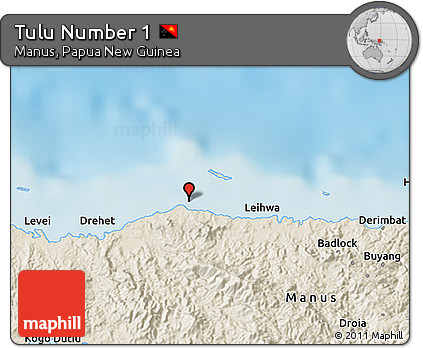 Shaded Relief 3D Map of Tulu Number 1