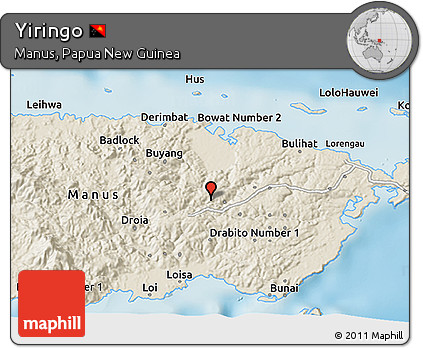 Shaded Relief 3D Map of Yiringo