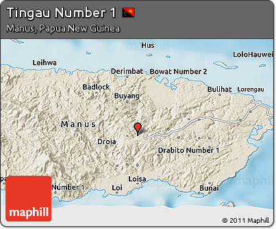 Shaded Relief 3D Map of Tingau Number 1