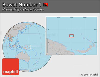 Gray Location Map of Bowat Number 1