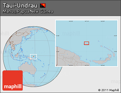 Gray Location Map of Taui-Undrau