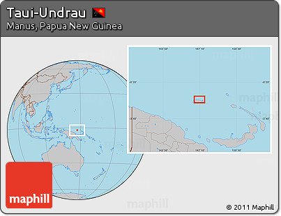 Gray Location Map of Taui-Undrau