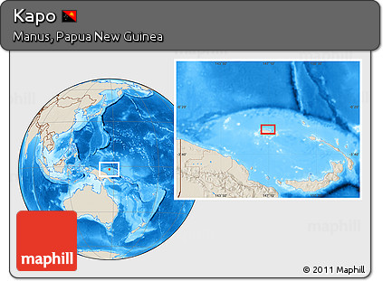 Shaded Relief Location Map of Kapo