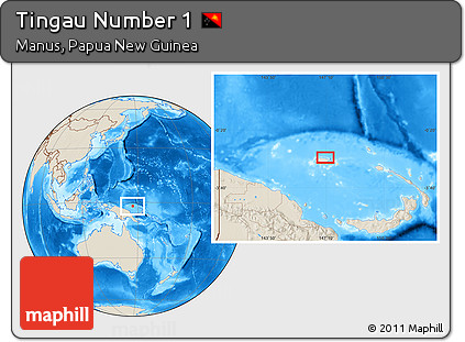 Shaded Relief Location Map of Tingau Number 1
