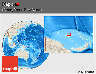 Shaded Relief Location Map of Kapo