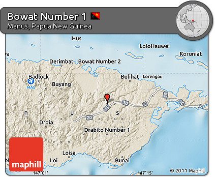 Shaded Relief Map of Bowat Number 1