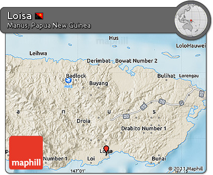 Shaded Relief Map of Loisa