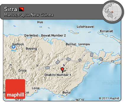 Shaded Relief Map of Sirra