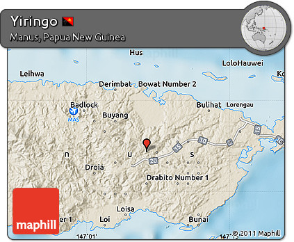 Shaded Relief Map of Yiringo