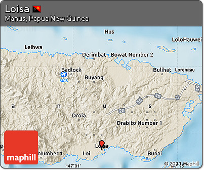Shaded Relief Map of Loisa