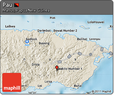 Shaded Relief Map of Pau