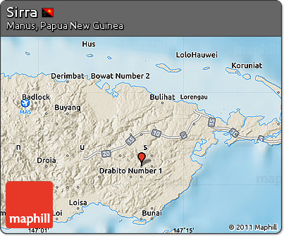 Shaded Relief Map of Sirra