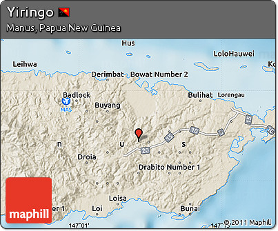 Shaded Relief Map of Yiringo