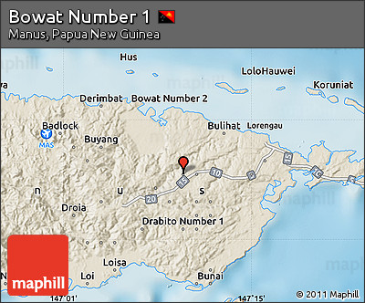 Shaded Relief Map of Bowat Number 1