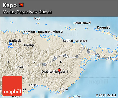 Shaded Relief Map of Kapo