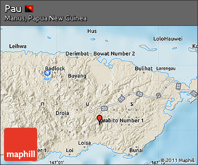 Shaded Relief Map of Pau