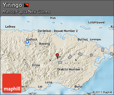 Shaded Relief Map of Yiringo