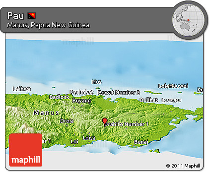 Physical Panoramic Map of Pau