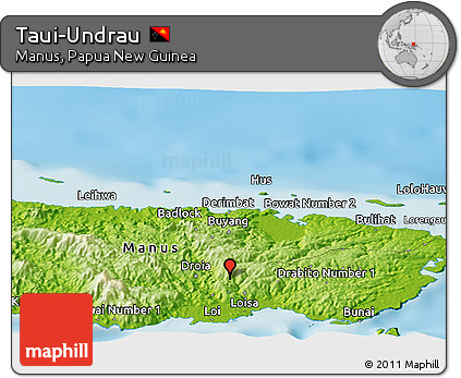 Physical Panoramic Map of Taui-Undrau