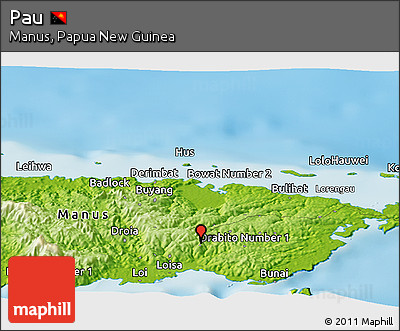 Physical Panoramic Map of Pau